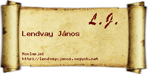 Lendvay János névjegykártya
