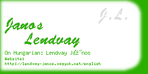 janos lendvay business card